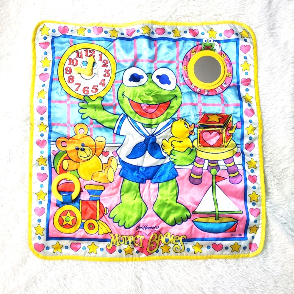Vintage 1989 Muppet Babies Kermit The Frog Colorful Play Mat